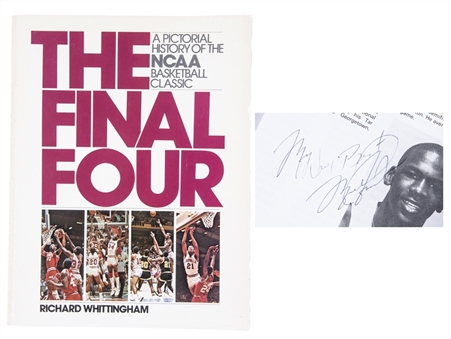 1983 Michael Jordan Signed "The Final Four" Book with Period Signature (PSA/DNA)